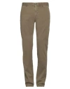 Incotex Man Pants Military Green Size 34 Cotton, Elastane In Green