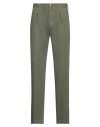 INCOTEX INCOTEX MAN PANTS MILITARY GREEN SIZE 38 COTTON, LINEN, ELASTANE