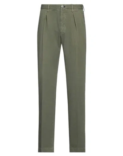 Incotex Man Pants Military Green Size 30 Cotton, Linen, Elastane In Green