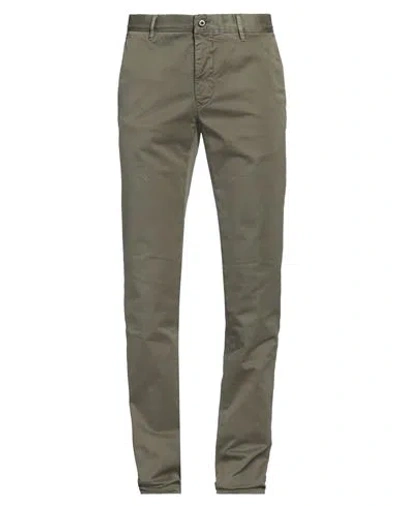 Incotex Man Pants Military Green Size 32 Cotton, Elastane In Green