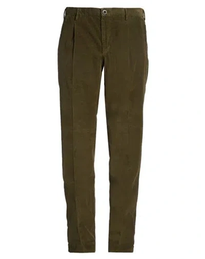 Incotex Man Pants Military Green Size 36 Cotton, Elastane