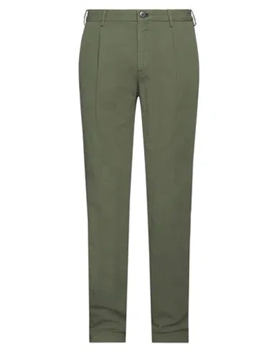 Incotex Man Pants Military Green Size 34 Cotton, Linen