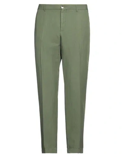 Incotex Man Pants Military Green Size 36 Linen, Cotton