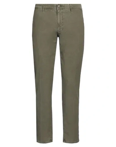 Incotex Man Pants Military Green Size 38 Cotton, Elastane