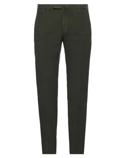 Incotex Man Pants Military Green Size 40 Cotton, Elastane In Green