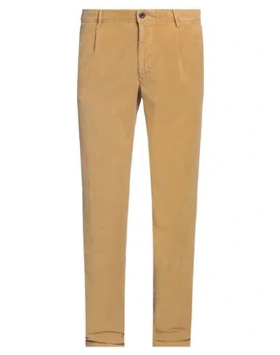 Incotex Man Pants Mustard Size 36 Cotton, Elastane In Yellow