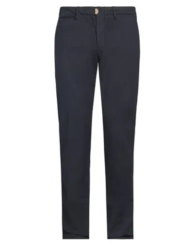 Incotex Man Pants Navy Size 38 Cotton, Elastane In Navy Blue
