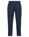 Incotex Man Pants Navy Size 34 Linen, Cotton In Navy Blue