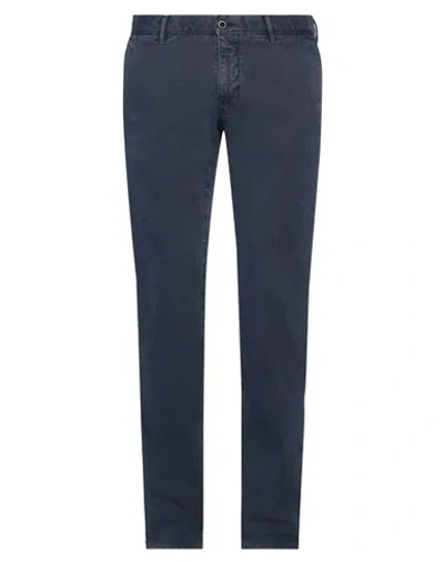 Incotex Man Pants Navy Size 35 Cotton, Elastane In Navy Blue