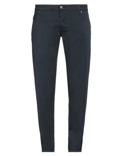 Incotex Man Pants Navy Size 42 Cotton, Elastane In Navy Blue