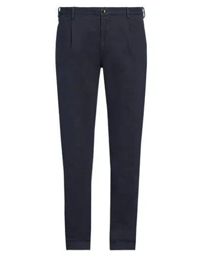 Incotex Man Pants Navy Size 42 Cotton, Elastane In Blue