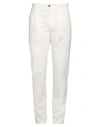 Incotex Man Pants Off White Size 35 Cotton, Elastane In Off White