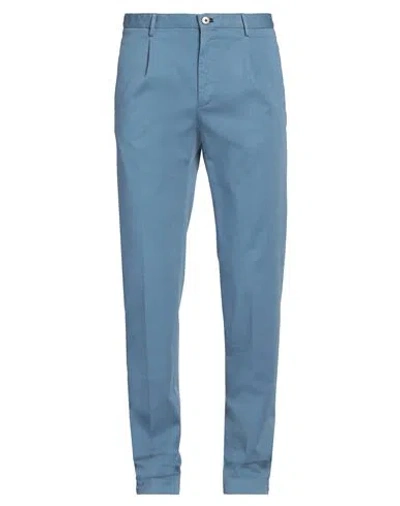 Incotex Man Pants Pastel Blue Size 44 Cotton, Lyocell, Elastane In Blue