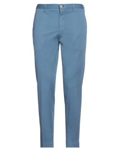 Incotex Man Pants Pastel Blue Size 34 Cotton, Lyocell, Elastane In Blue