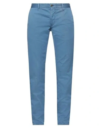 Incotex Man Pants Pastel Blue Size 40 Cotton, Elastane