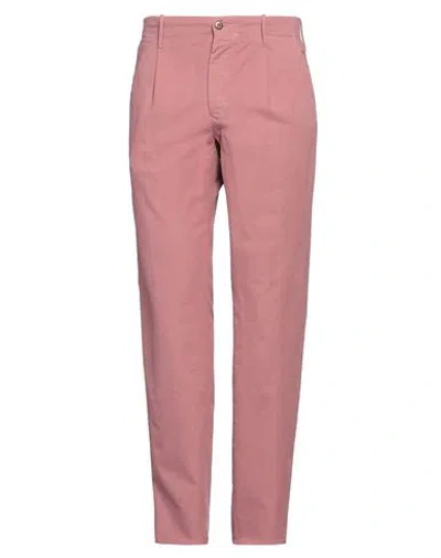 Incotex Man Pants Pastel Pink Size 34 Cotton, Elastane