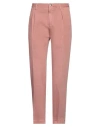 Incotex Man Pants Pastel Pink Size 38 Cotton, Linen, Elastane