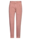 Incotex Man Pants Antique Rose Size 38 Cotton, Linen, Elastane In Pink