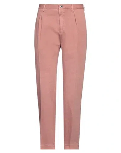Incotex Man Pants Pastel Pink Size 38 Cotton, Linen, Elastane