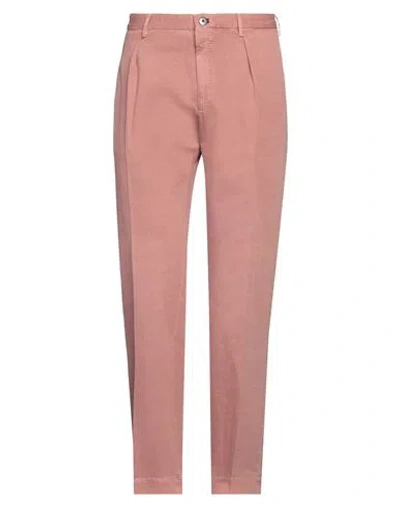 Incotex Man Pants Antique Rose Size 38 Cotton, Linen, Elastane In Pink