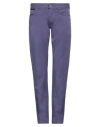 Incotex Man Pants Purple Size 32 Cotton, Elastane
