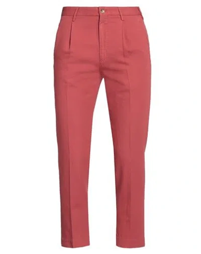 Incotex Man Pants Red Size 30 Cotton, Linen