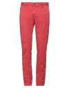 Incotex Man Pants Red Size 35 Cotton, Elastane