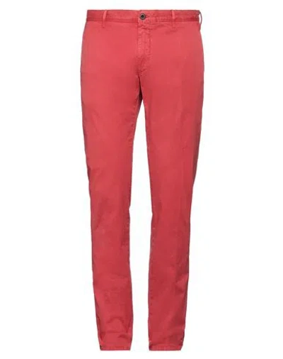 Incotex Man Pants Red Size 35 Cotton, Elastane