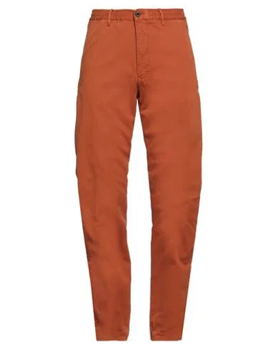Incotex Man Pants Rust Size 30 Cotton, Elastane In Red