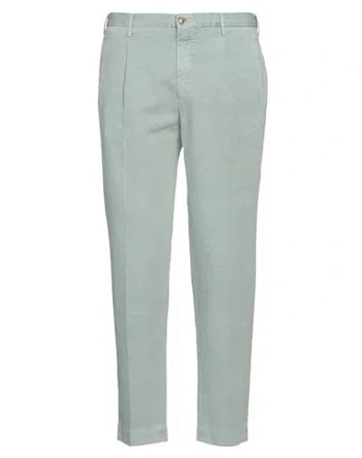 Incotex Man Pants Sage Green Size 34 Cotton, Linen, Elastane In Sage Green