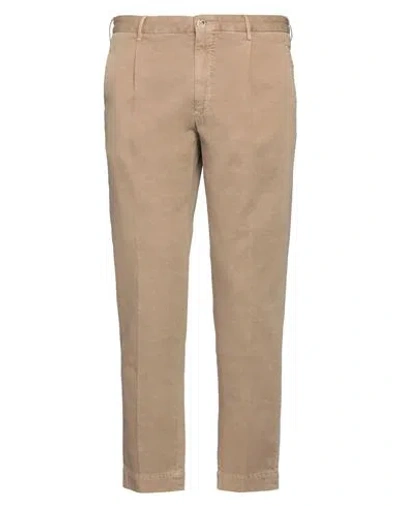 Incotex Man Pants Sand Size 36 Cotton, Linen, Elastane In Beige