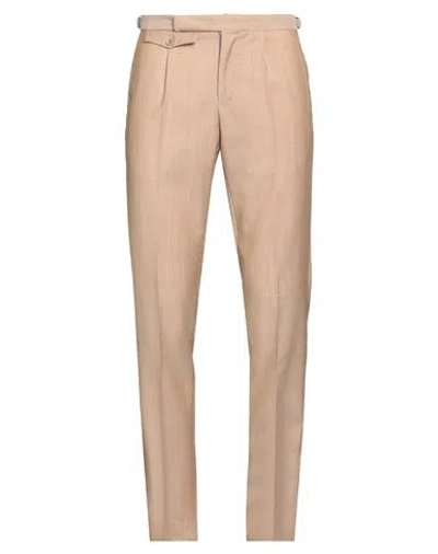 Incotex Man Pants Sand Size 40 Virgin Wool, Mohair Wool In Neutral