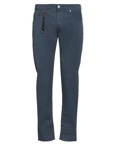 Incotex Man Pants Slate Blue Size 44 Cotton, Elastane