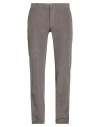 Incotex Man Pants Taupe Size 36 Cotton, Elastane In Gray