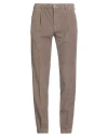 Incotex Man Pants Taupe Size 38 Cotton, Elastane In Gray