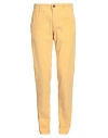Incotex Man Pants Yellow Size 32 Cotton, Elastane