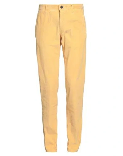 Incotex Man Pants Yellow Size 32 Cotton, Elastane
