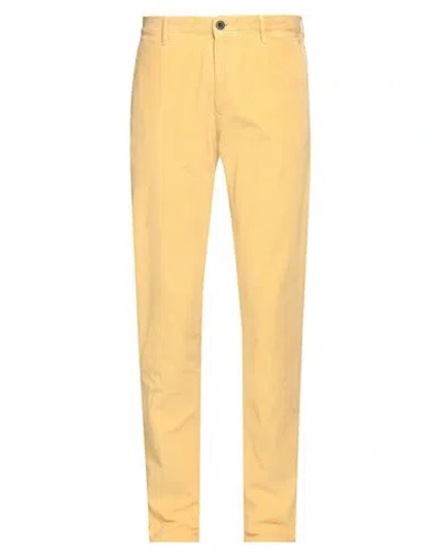 Incotex Man Pants Yellow Size 33 Cotton, Elastane