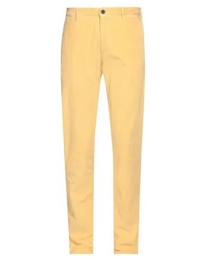 INCOTEX INCOTEX MAN PANTS YELLOW SIZE 35 COTTON, ELASTANE