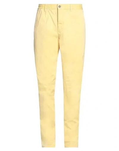 Incotex Man Pants Yellow Size 34 Cotton, Elastane
