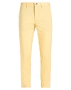 Incotex Man Pants Yellow Size 34 Cotton, Elastane In Yellow