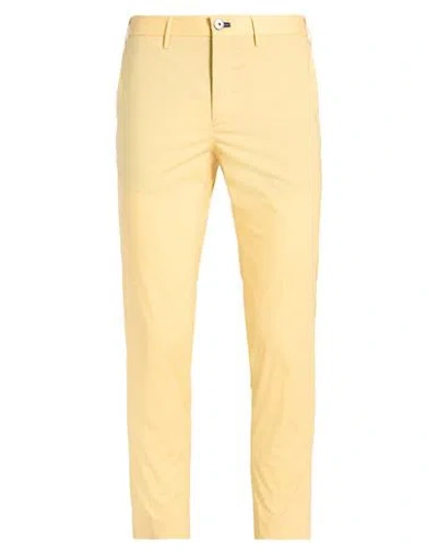 Incotex Man Pants Yellow Size 34 Cotton, Elastane