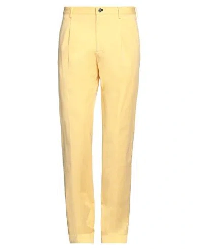 Incotex Man Pants Yellow Size 34 Cotton, Elastane