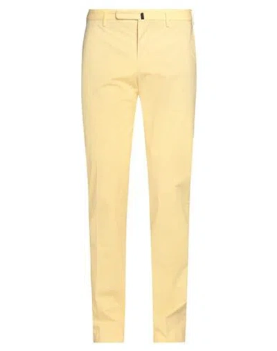 Incotex Man Pants Yellow Size 34 Cotton, Elastane