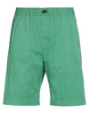 Incotex Man Shorts & Bermuda Shorts Green Size 33 Cotton, Elastane In Green