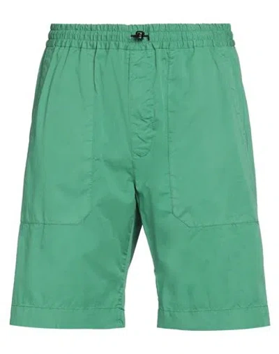 Incotex Man Shorts & Bermuda Shorts Green Size 33 Cotton, Elastane