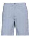 Incotex Man Shorts & Bermuda Shorts Slate Blue Size 44 Cotton, Elastane