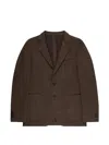 Incotex Mélange-effect Blazer In Brown