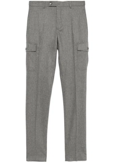 Incotex Mélange-effect Cargo Pants In Grey