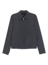 Incotex Brushed Wool-blend Flannel Bomber Jacket In Blue